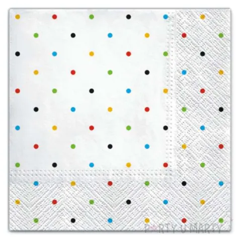 serwetki kolorowe kropki paw 33 cm 20 szt