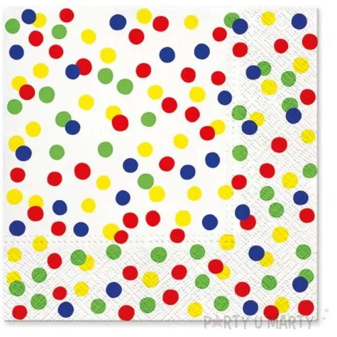 serwetki kolorowe kropki paw 33 cm 20 szt