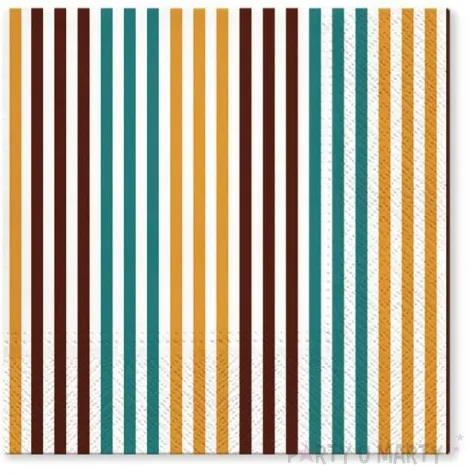 serwetki kolorowe paski paw 33 cm 20 szt