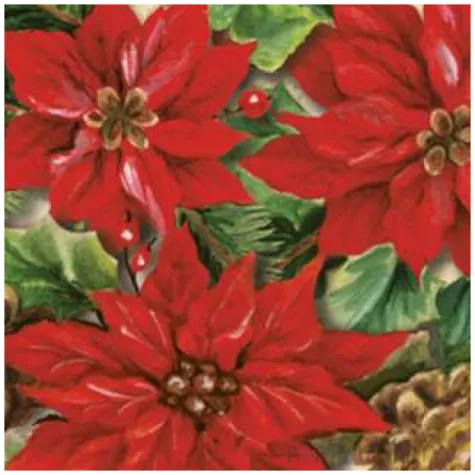 serwetki kompozycja poinsecji na bezowym tle maki 33 cm 20 szt