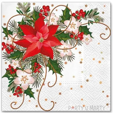 serwetki kompozycja poinsecji paw 33 cm 20 szt