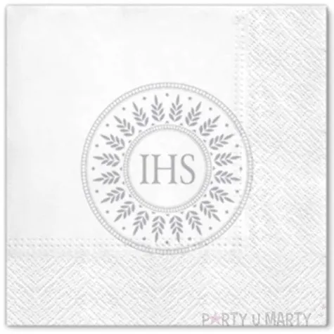 serwetki komunia hostia srebrna paw 33 cm 20 szt