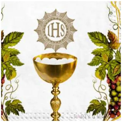 serwetki komunia kompozycja biala maki 33 cm 20 szt