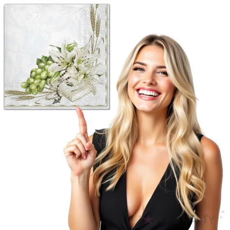 serwetki komunia ksiazeczka i lilie maki 33 cm 20 szt