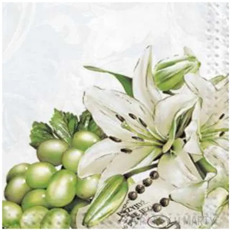 serwetki komunia ksiazeczka i lilie maki 33 cm 20 szt