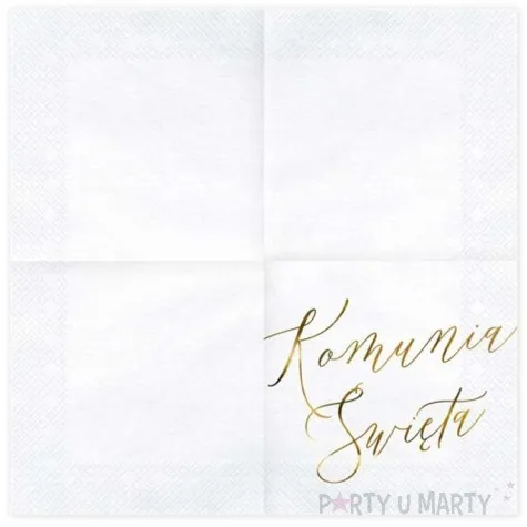 serwetki komunia swieta biale partydeco 33 cm 20 szt