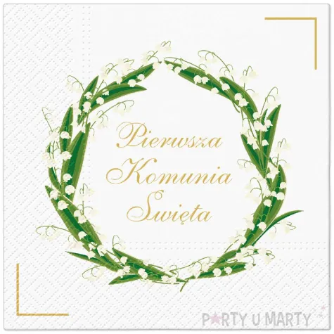 serwetki komunia swieta eukaliptus 33 cm 20 szt