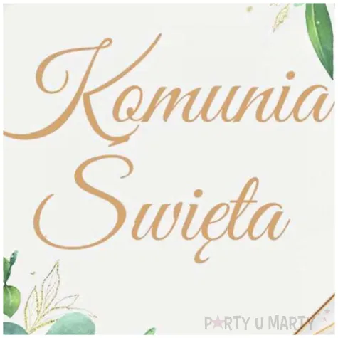 serwetki komunia swieta eukaliptus w ramce czakos 33 cm 20 szt