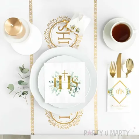 serwetki komunia swieta ihs eukaliptus metalizowane partypal 33 cm 10 szt