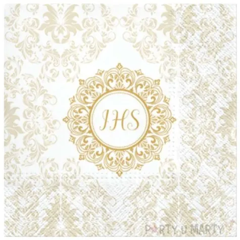 serwetki komunia swieta ihs ornament paw 33 cm 20 szt