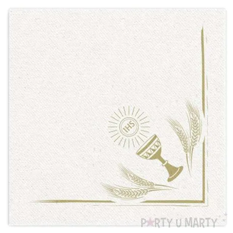 serwetki komunia swieta kielich ihs airlaid zlote paw 40 cm 50 szt