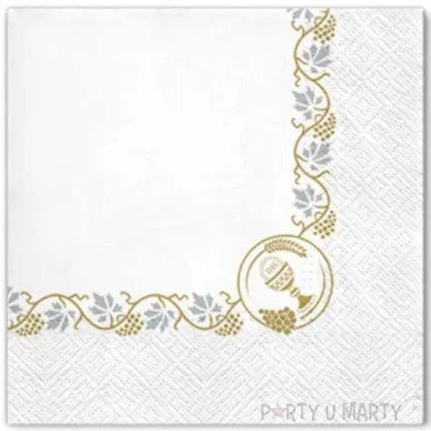 serwetki komunia z winogronem paw 33 cm 20 szt