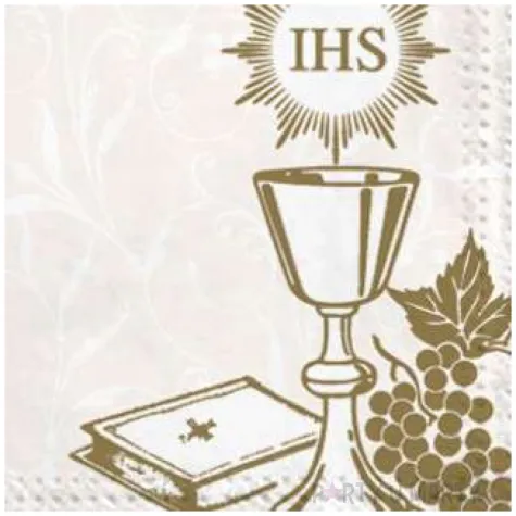 serwetki komunia zlote symbole maki 33 cm 20 szt