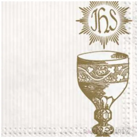 serwetki komunia zloty kielich maki 33 cm 20 szt