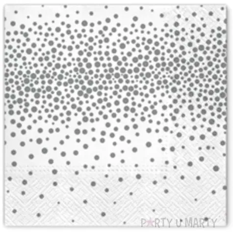 serwetki konfetti srebrne paw 33 cm 20 szt