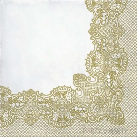 serwetki koronkowa ramka zloty paw 33 cm 20 szt