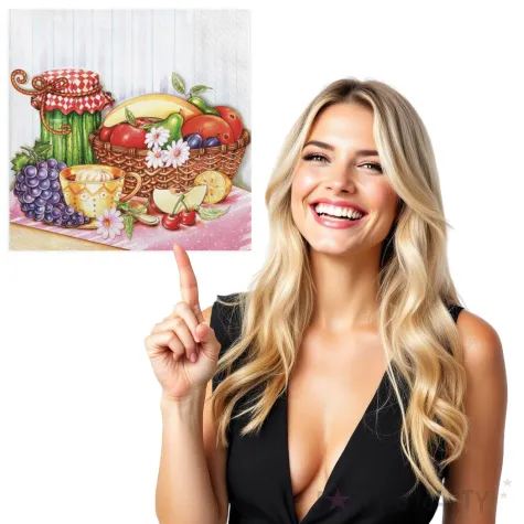 serwetki kosz owocow z ogorkami maki 33 cm 20 szt