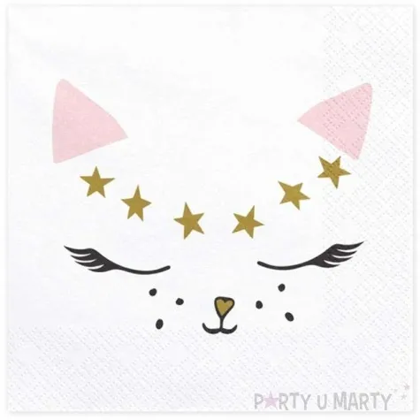 serwetki kotek biale 33 cm 20 szt