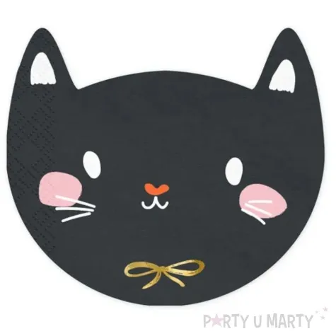 serwetki kotek czarny partydeco 30x26 cm 20 szt