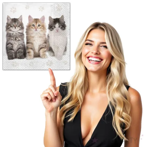 serwetki kotki trzy maki 33 cm 20 szt