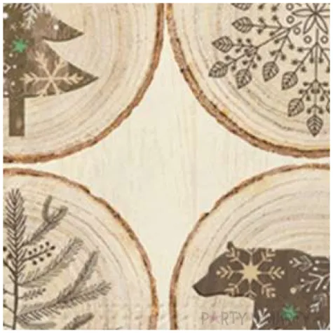 serwetki krazki drewniane swiateczne paw 33 cm 20 szt