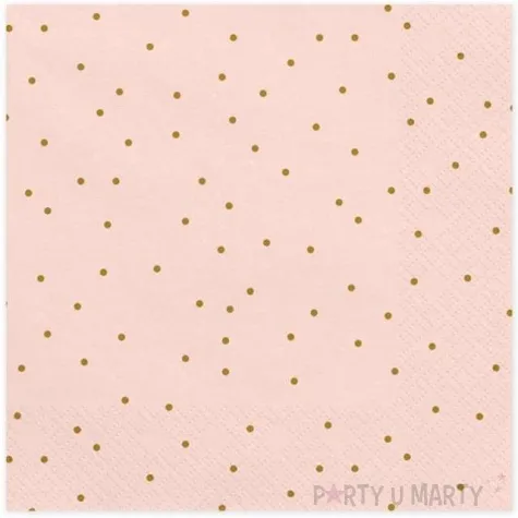 serwetki kropeczki rozowe partydeco 33 cm 20 szt