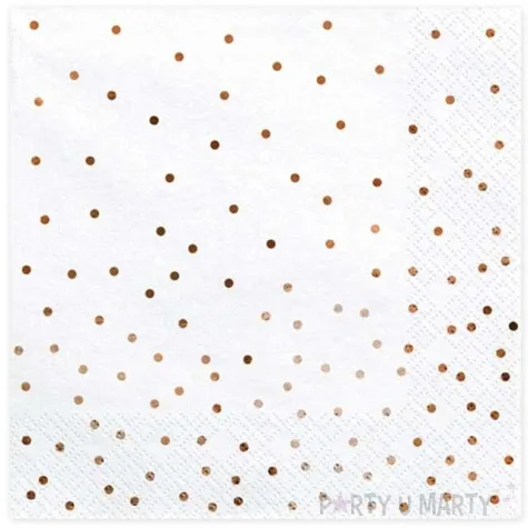 serwetki kropki biale partydeco 33cm
