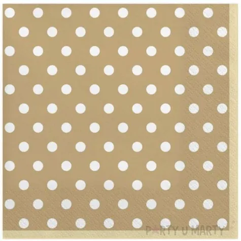 serwetki kropki duze bezowe maki 33 cm 20 szt