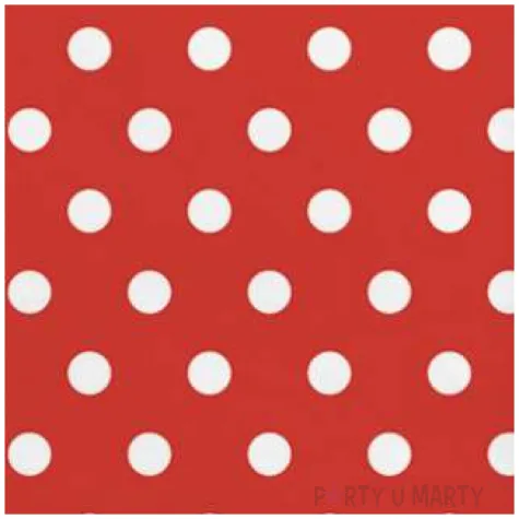 serwetki kropki duze czerwone maki 33 cm 20 szt