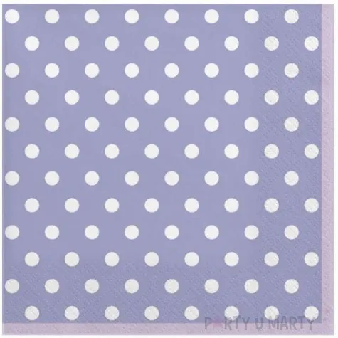 serwetki kropki duze lawendowe maki 33 cm 20 szt