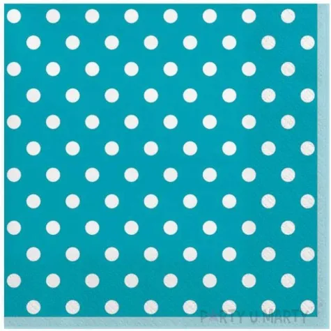 serwetki kropki duze niebieskie maki 33 cm 20 szt