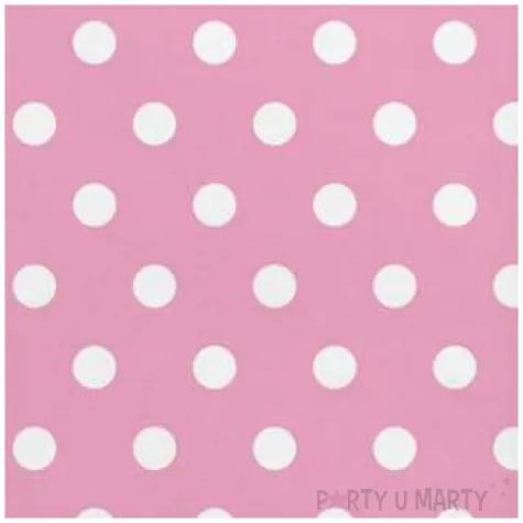 serwetki kropki duze rozowe maki 33 cm 20 szt