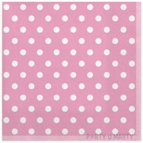 serwetki kropki duze rozowe maki 33 cm 20 szt