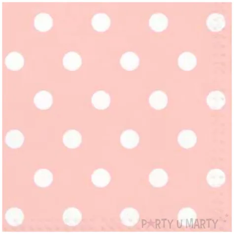 serwetki kropki duze rozowe partypal 33 cm 10 szt