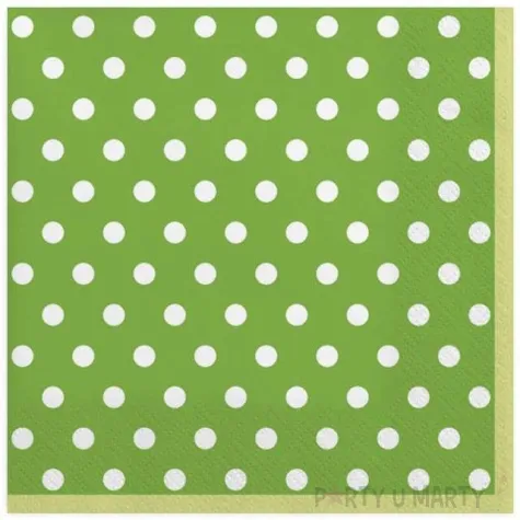 serwetki kropki duze zielone maki 33 cm 20 szt