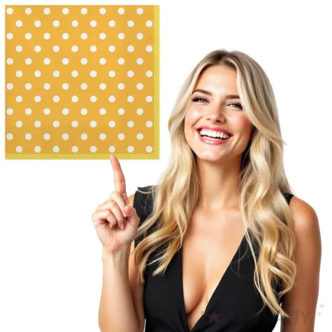 serwetki kropki duze zolte maki 33 cm 20 szt