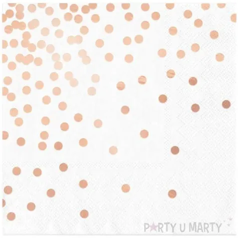 serwetki kropki rozowe zloto biale partypal 33x33 cm 10 szt