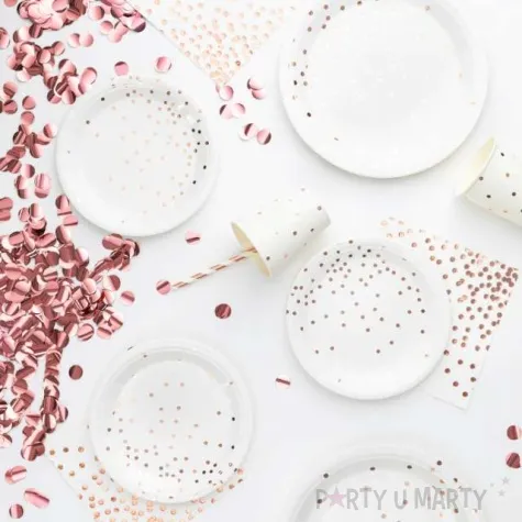 serwetki kropki rozowe zloto biale partypal 33x33 cm 10 szt