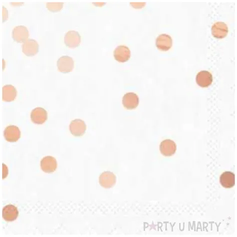 serwetki kropki rozowe zloto biale partypal 33x33 cm 10 szt