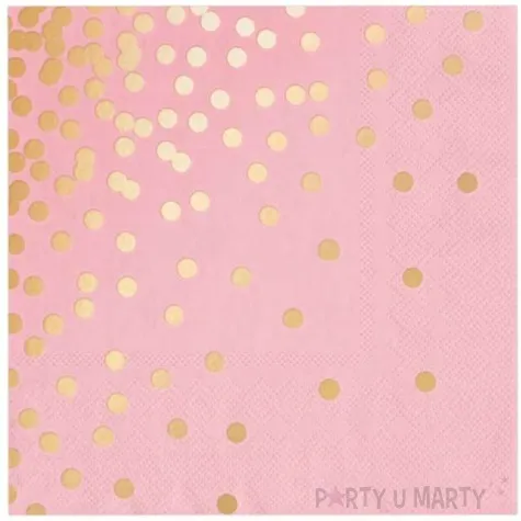 serwetki kropki zlote rozowe partypal 33 cm 10 szt