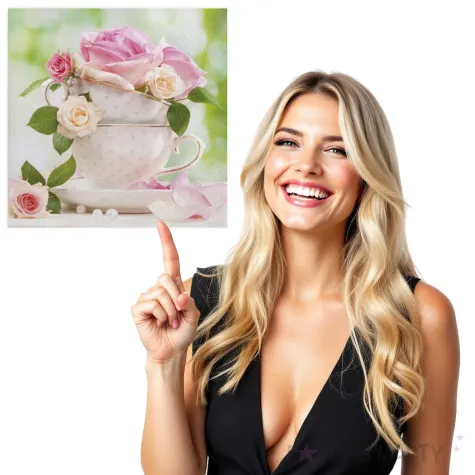 serwetki kubek roz maki 33 cm 20 szt