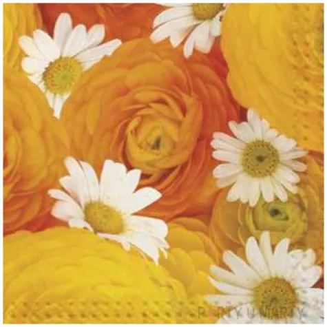 serwetki kwiaty jaskry maki 33 cm 20 szt