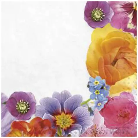 serwetki kwiaty kompozycja maki 33 cm 20 szt