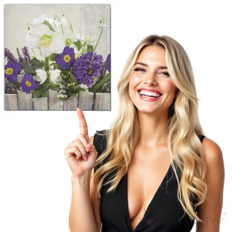 serwetki kwiaty na plocie maki 33 cm 20 szt