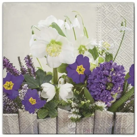 serwetki kwiaty na plocie maki 33 cm 20 szt