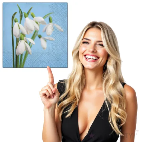 serwetki kwiaty przebisniegi maki 33 cm 20 szt