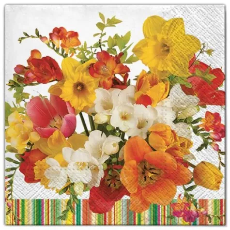 serwetki kwiaty sloneczny bukiet maki 33 cm 20 szt