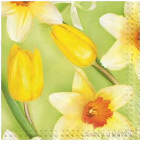 serwetki kwiaty zolte zonkile maki 33 cm 20 szt