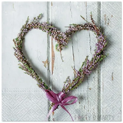 serwetki lawendowe serce paw 33 cm 20 szt