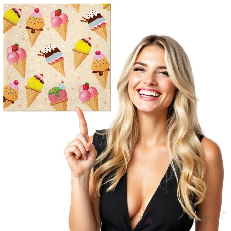 serwetki lody rozki paw 33 cm 20 szt